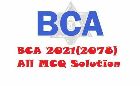 BCA 2020 Exam MCQ with Solution
